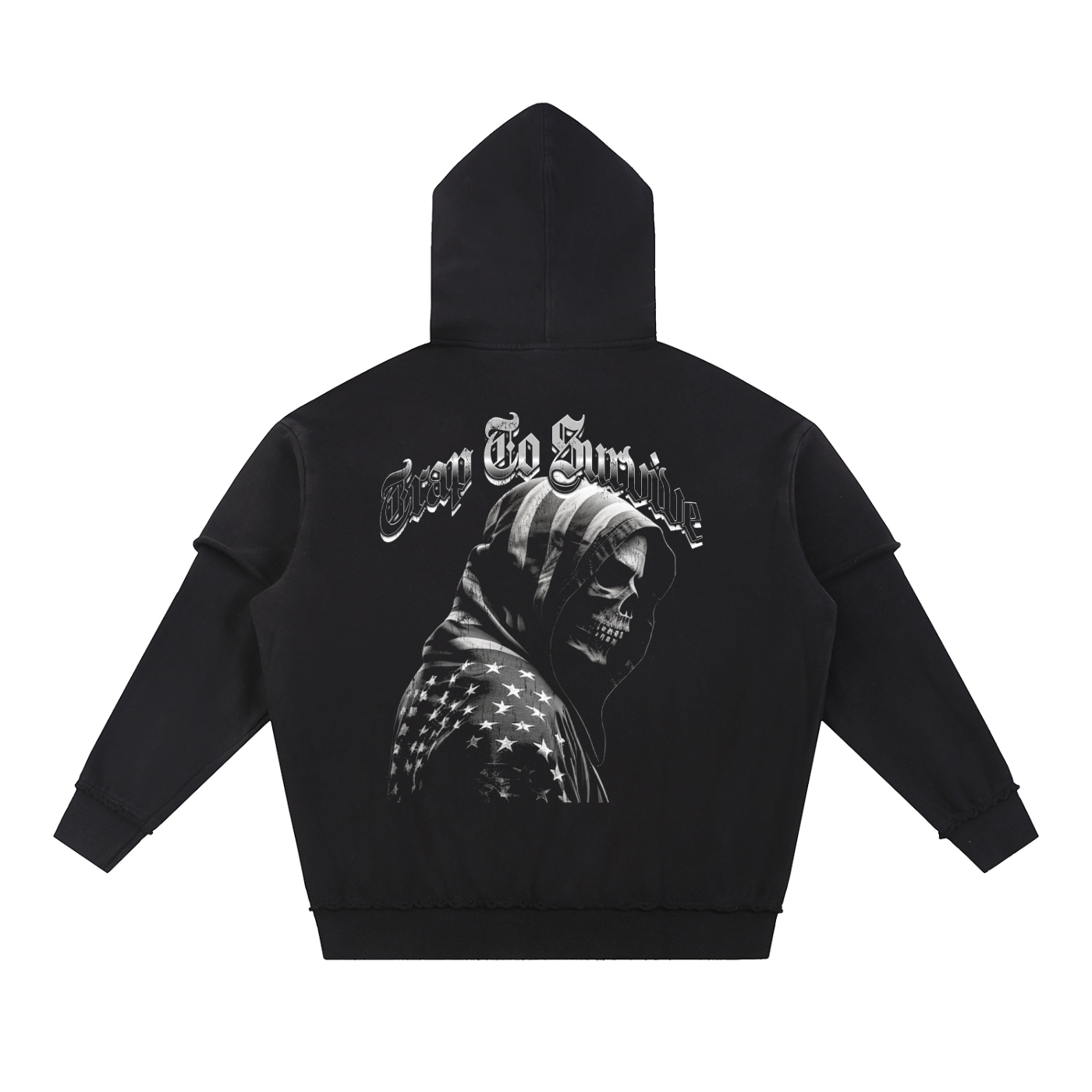 Snow Washed Raw Edge Double Layered Hoodie ODMPOD