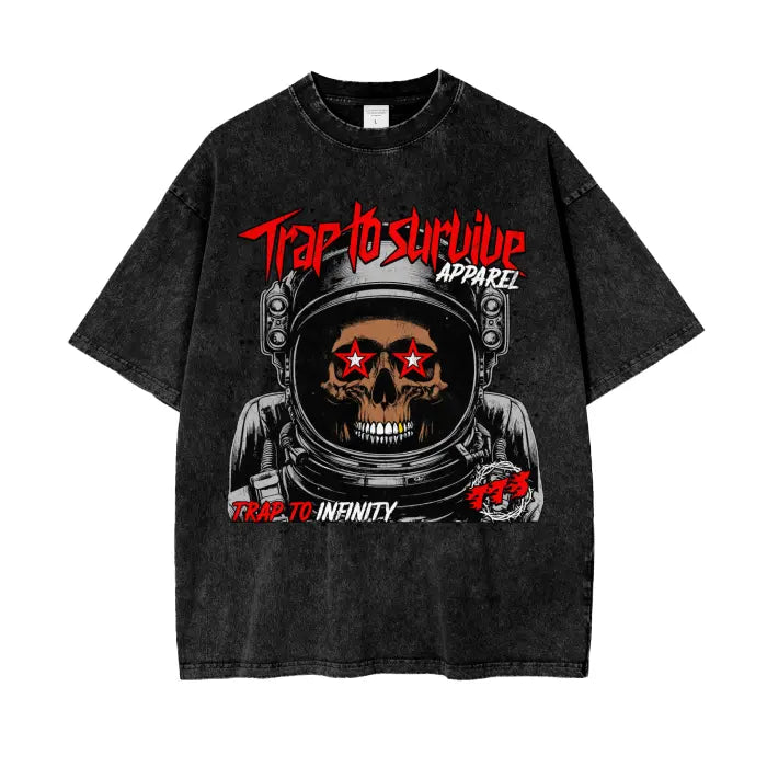 “Trap To Infinity” Oversize Snow Washed T-Shirt ODMPOD
