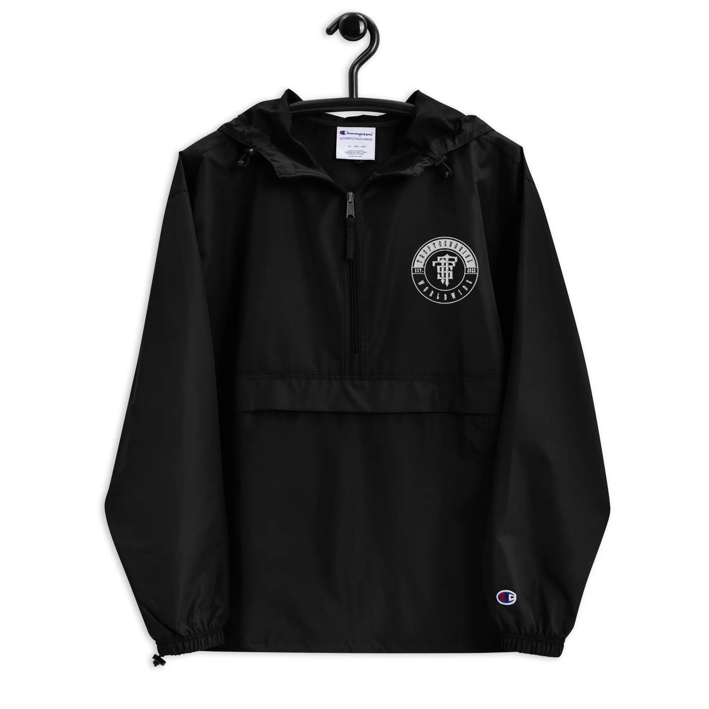 New Age Embroidered Champion Packable Jacket Trap To Survive Apparel