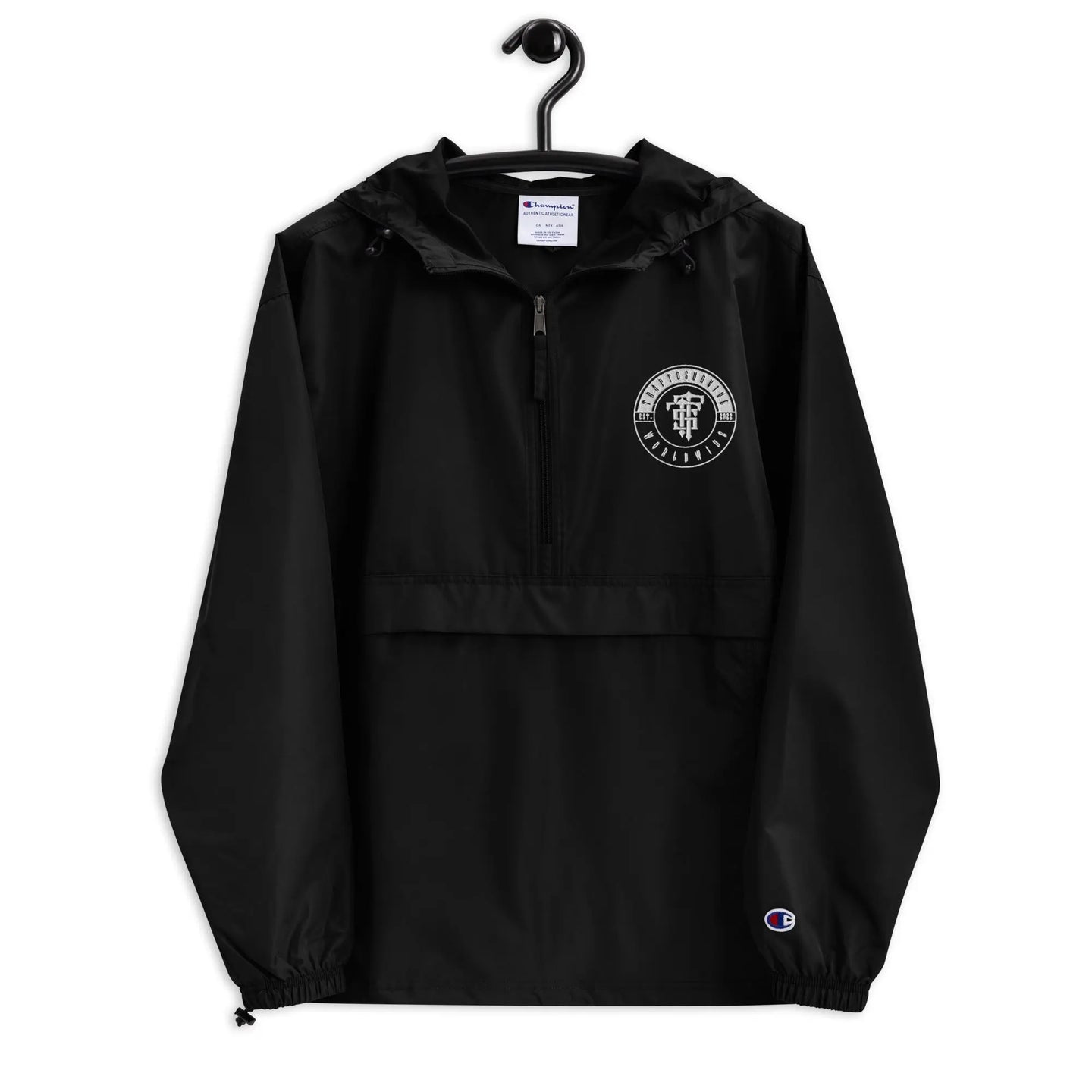 New Age Embroidered Champion Packable Jacket Trap To Survive Apparel