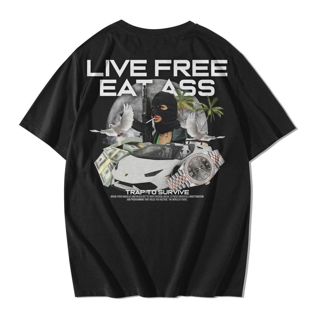 Camiseta Vive libre, come A**