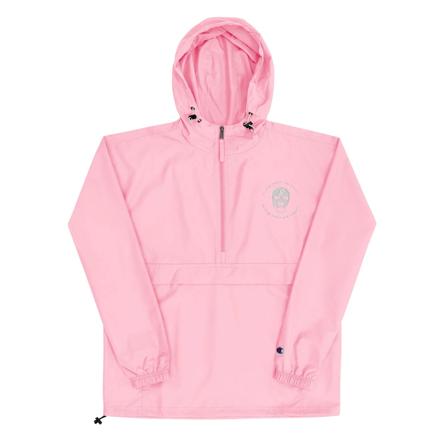 "In The Trap We Trust" Embroidered Champion Packable Jacket Trap To Survive Apparel
