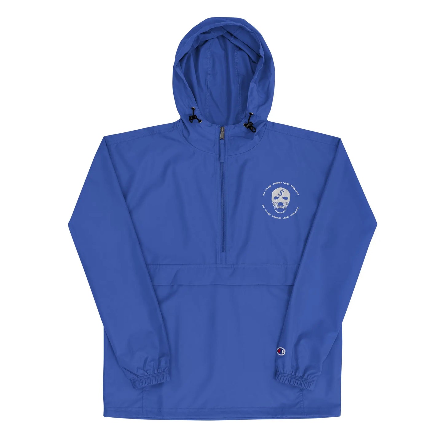 "In The Trap We Trust" Embroidered Champion Packable Jacket Trap To Survive Apparel